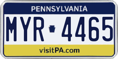 PA license plate MYR4465