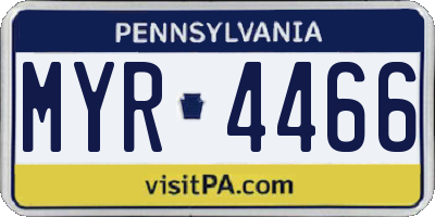 PA license plate MYR4466