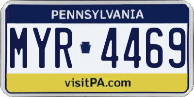 PA license plate MYR4469