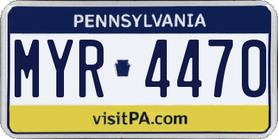 PA license plate MYR4470