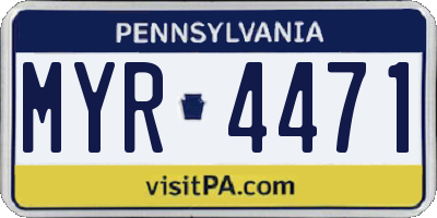 PA license plate MYR4471