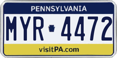 PA license plate MYR4472