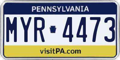 PA license plate MYR4473