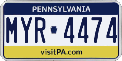 PA license plate MYR4474