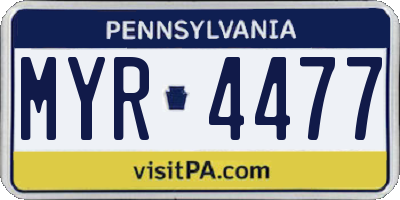 PA license plate MYR4477