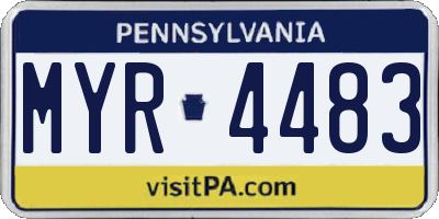 PA license plate MYR4483