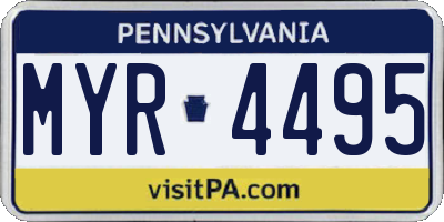PA license plate MYR4495