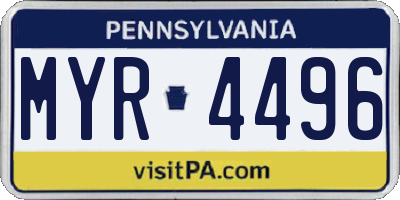 PA license plate MYR4496