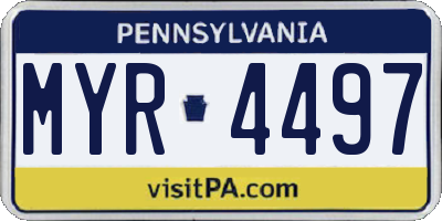 PA license plate MYR4497