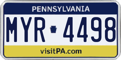 PA license plate MYR4498