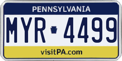PA license plate MYR4499