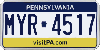 PA license plate MYR4517