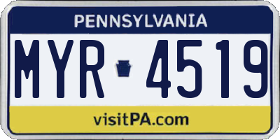 PA license plate MYR4519