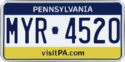 PA license plate MYR4520