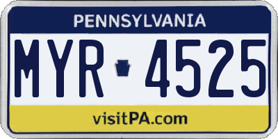 PA license plate MYR4525