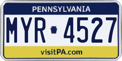 PA license plate MYR4527