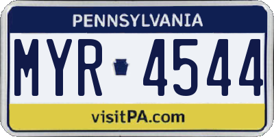 PA license plate MYR4544