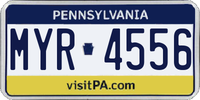 PA license plate MYR4556