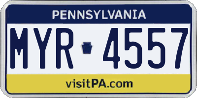 PA license plate MYR4557