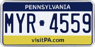 PA license plate MYR4559