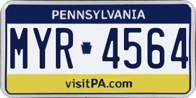 PA license plate MYR4564