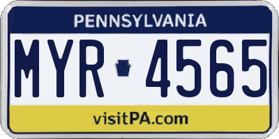 PA license plate MYR4565