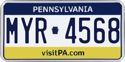 PA license plate MYR4568