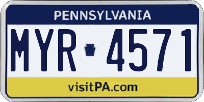 PA license plate MYR4571