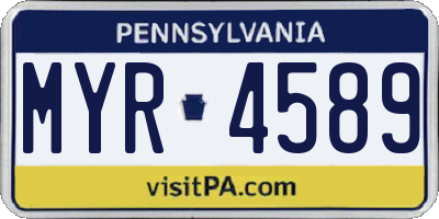 PA license plate MYR4589