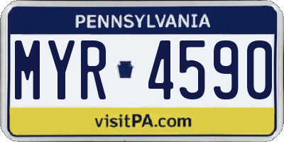 PA license plate MYR4590