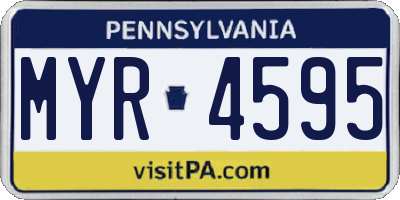 PA license plate MYR4595