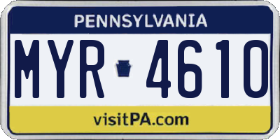 PA license plate MYR4610