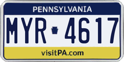 PA license plate MYR4617