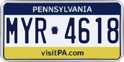 PA license plate MYR4618