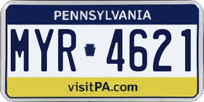 PA license plate MYR4621