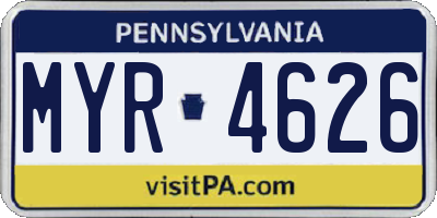 PA license plate MYR4626