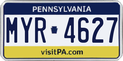 PA license plate MYR4627