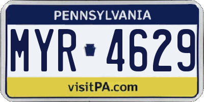 PA license plate MYR4629