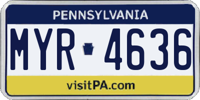 PA license plate MYR4636