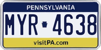 PA license plate MYR4638