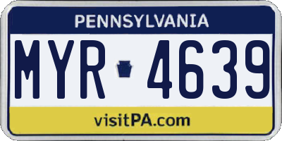 PA license plate MYR4639