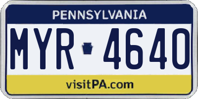 PA license plate MYR4640