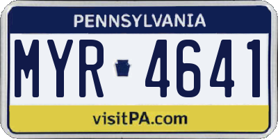 PA license plate MYR4641