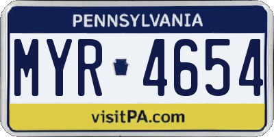 PA license plate MYR4654