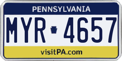 PA license plate MYR4657