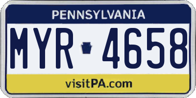 PA license plate MYR4658