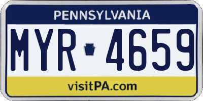 PA license plate MYR4659