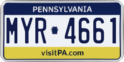 PA license plate MYR4661
