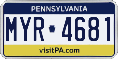 PA license plate MYR4681