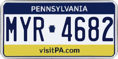 PA license plate MYR4682